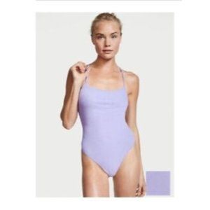 NWT Victoria's Secret Swim One-Piece Light Purple XL Terry Cloth Swimsuit
